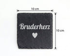 Schiefer Untersetzer Bruderherz Mit Herz - Geschenk Für Den Bruder Und – Bild 4