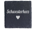 Schiefer Untersetzer Schwesterherz Motiv Mit Herz - Geschenk Für Die S – Bild 1