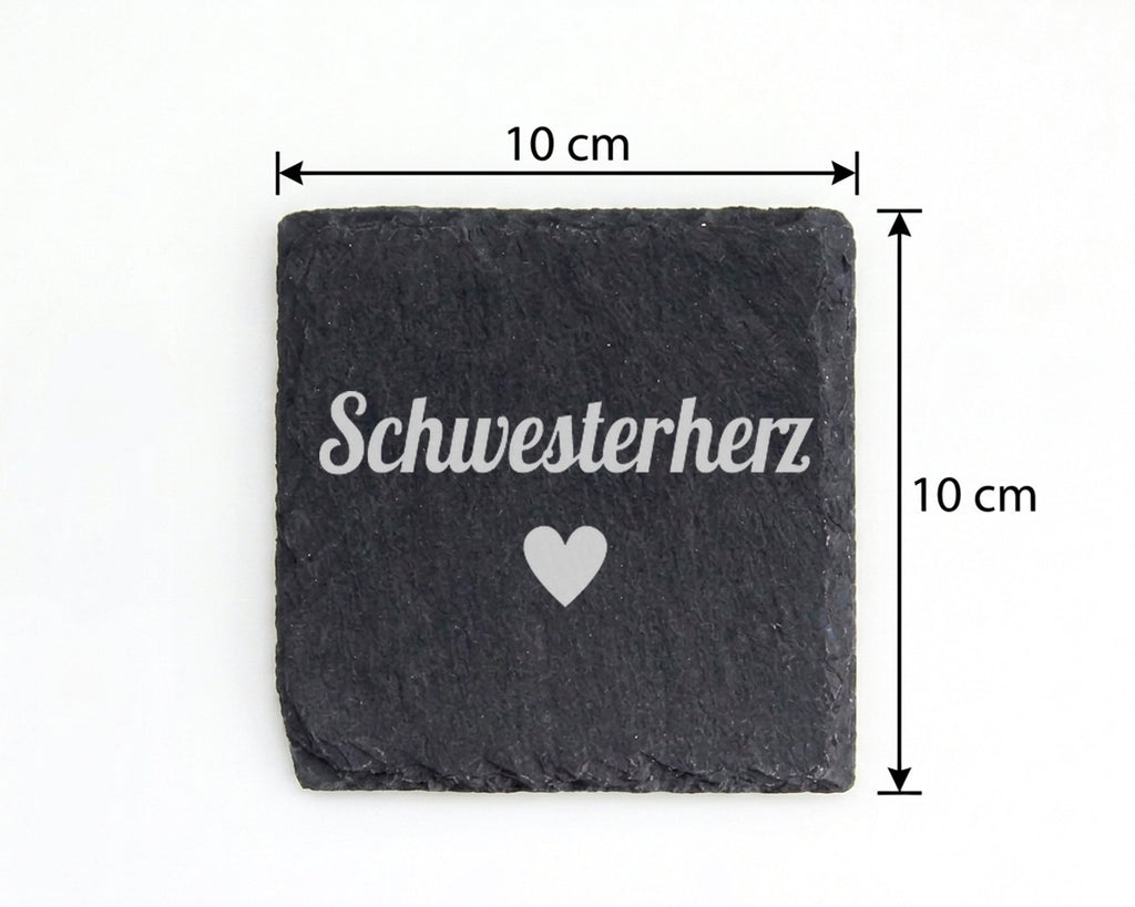 Schiefer Untersetzer Schwesterherz Motiv Mit Herz - Geschenk Für Die S – Bild 4