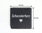 Schiefer Untersetzer Schwesterherz Motiv Mit Herz - Geschenk Für Die S – Bild 4