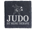Schiefer Untersetzer Judo ist meine Therapie - Geschenk für Judoka, Tr – Bild 1