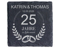 Schiefer Untersetzer 25 Jahre Liebe Vereint Personalisiert - Geschenk  – Bild 1