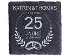 Schiefer Untersetzer 25 Jahre Liebe Vereint Personalisiert - Geschenk  – Bild 1