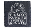 Schiefer Untersetzer Einmal Kung Fu immer - Geschenk für Kampfkunst &  – Bild 1
