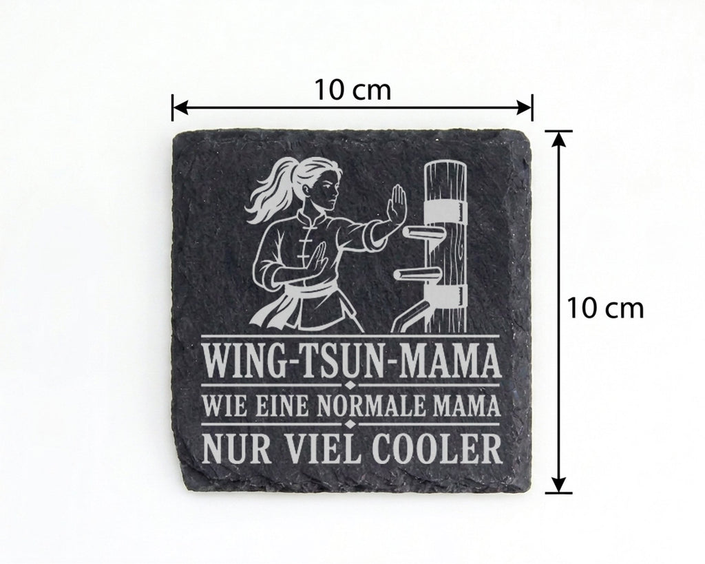 Schiefer Untersetzer Wing Tsun Mama wie eine normale nur viel cooler - – Bild 4