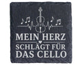 Schiefer Untersetzer Mein Herz schlägt für das Cello - Cellist, Cellis – Bild 1