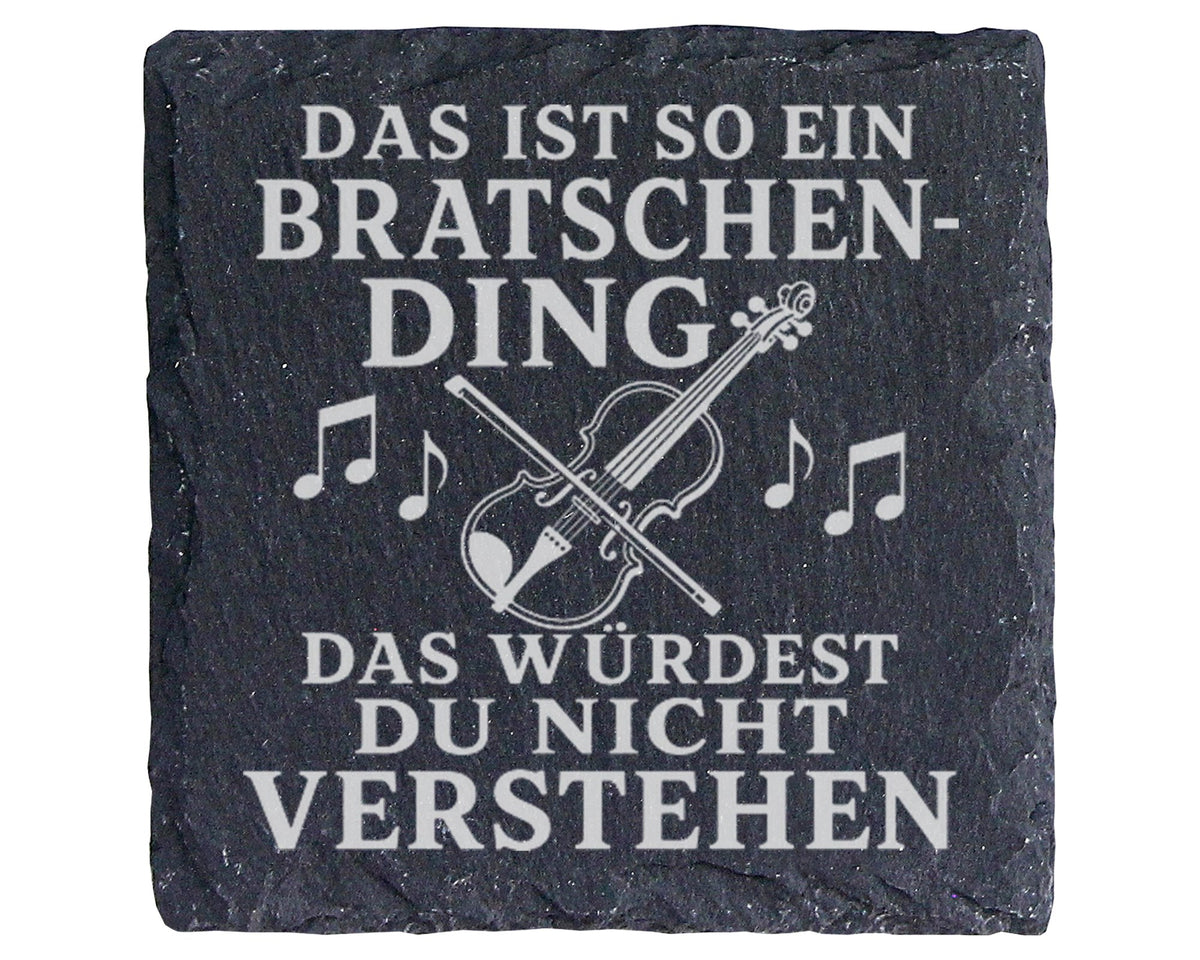 Schiefer Untersetzer Das ist so ein Bratschen Ding - Geschenk für Brat – Bild 1