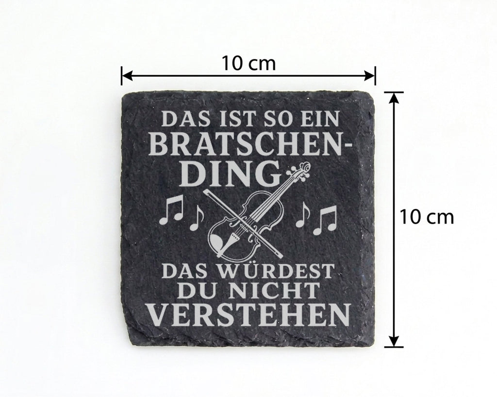 Schiefer Untersetzer Das ist so ein Bratschen Ding - Geschenk für Brat – Bild 4