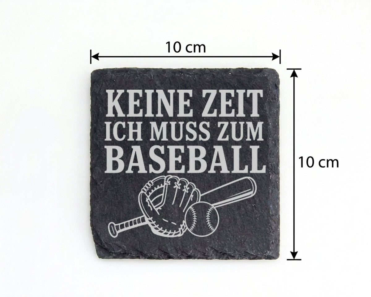 Schiefer Untersetzer Keine Zeit ich muss zum Baseball - Geschenk für B – Bild 4