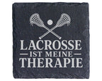 Schiefer Untersetzer Lacrosse ist meine Therapie - Geschenk für Spiele – Bild 1