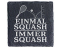 Schiefer Untersetzer Einmal Squash immer - Geschenk für Squashspieler  – Bild 1
