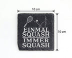 Schiefer Untersetzer Einmal Squash immer - Geschenk für Squashspieler  – Bild 4