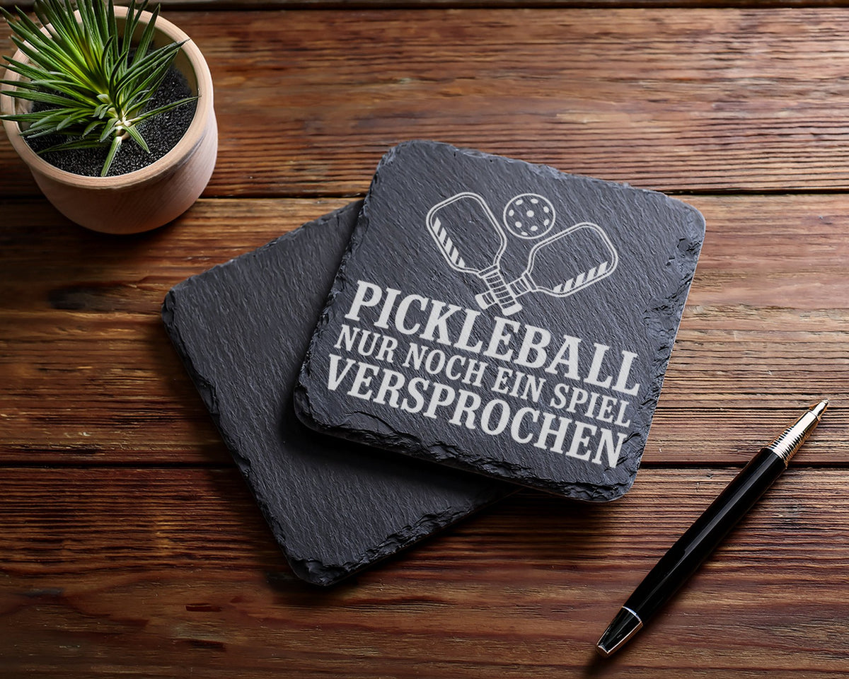 Schiefer Untersetzer Pickleball nur noch ein Spiel versprochen - Gesch – Bild 5