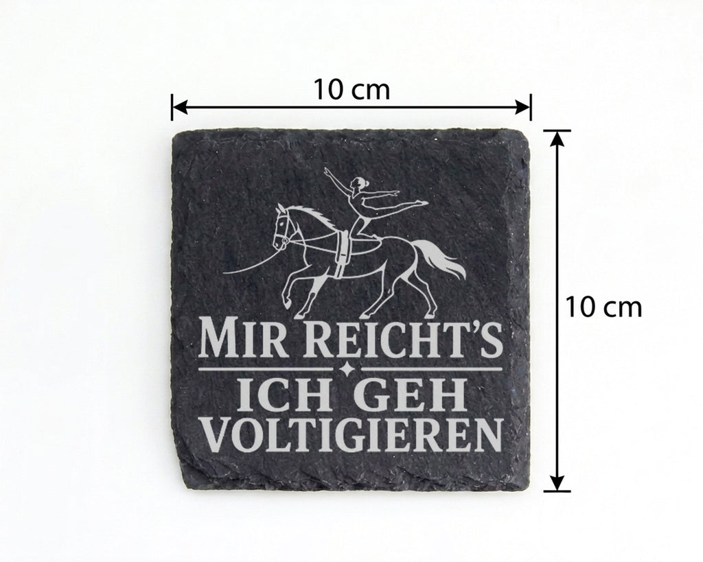 Schiefer Untersetzer Mir reichts ich geh voltigieren - Geschenk für Vo – Bild 4