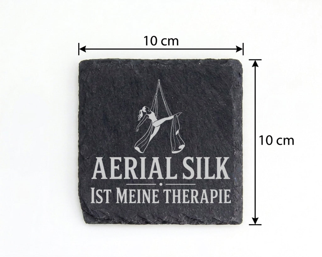 Schiefer Untersetzer Aerial Silk ist meine Therapie - Geschenk für Luf – Bild 4