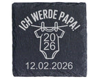 Schiefer Untersetzer Ich Werde Papa Spruch Personalisiert - Geschenk f – Bild 1
