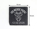 Schiefer Untersetzer Ich Werde Papa Spruch Personalisiert - Geschenk f – Bild 4
