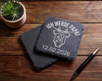 Schiefer Untersetzer Ich Werde Papa Spruch Personalisiert - Geschenk f – Bild 5