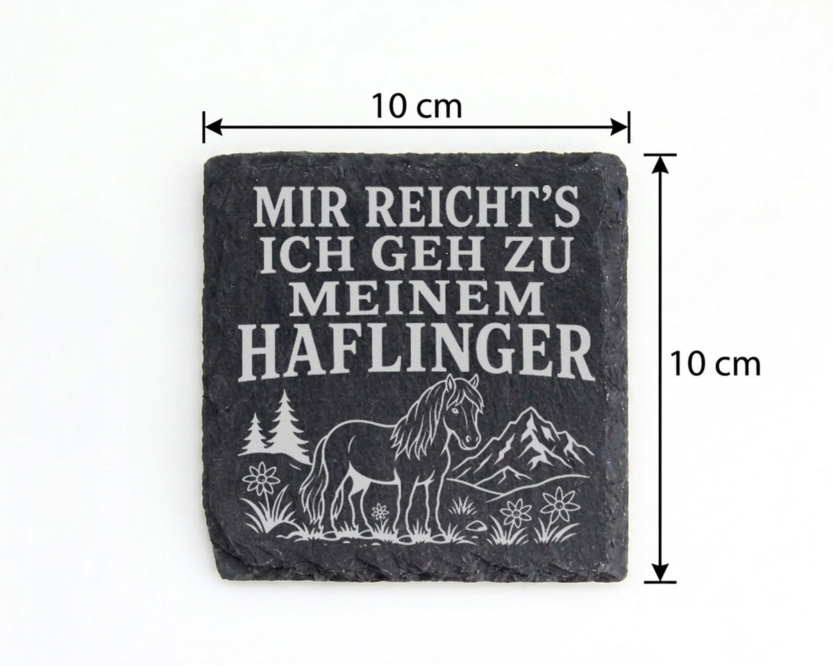 Schiefer Untersetzer Mir reichts ich geh zu meinem Haflinger - Geschen – Bild 4