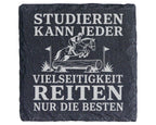 Schiefer Untersetzer Studieren kann jeder Vielseitigkeit reiten nur di – Bild 1