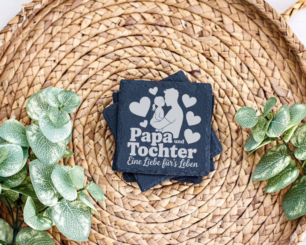 Schiefer Untersetzer Papa und Tochter Eine Liebe fürs Leben - Geschenk – Bild 3