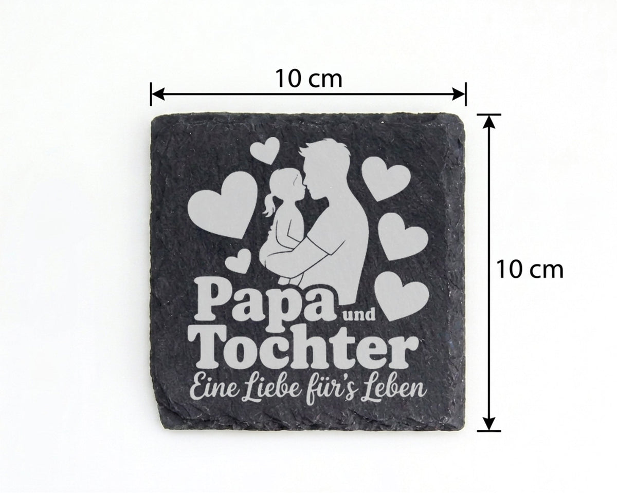 Schiefer Untersetzer Papa und Tochter Eine Liebe fürs Leben - Geschenk – Bild 4