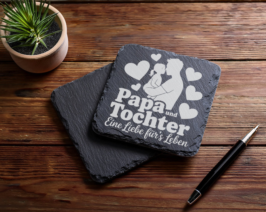 Schiefer Untersetzer Papa und Tochter Eine Liebe fürs Leben - Geschenk – Bild 5
