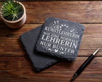 Schiefer Untersetzer Kunstlehrerin wie eine normale Lehrerin nur bunte – Bild 5