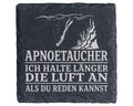 Schiefer Untersetzer Apnoetaucher ich halte länger die Luft an als du  – Bild 1