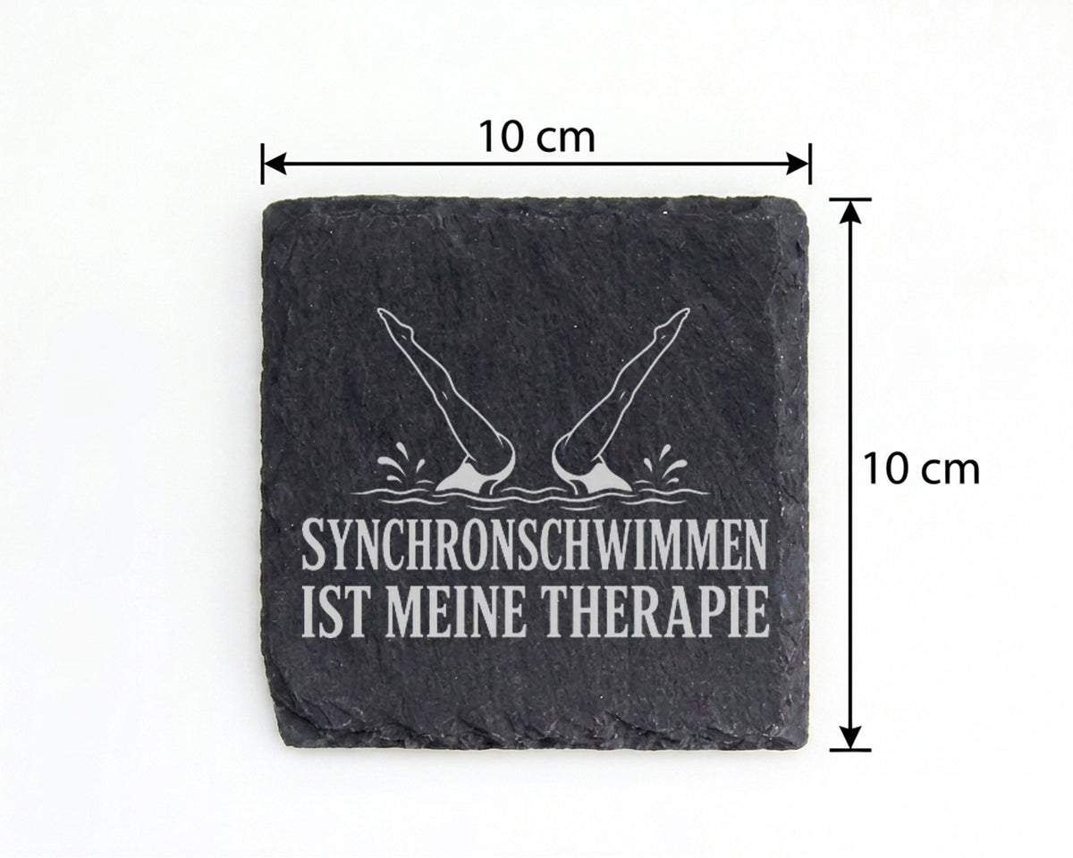 Schiefer Untersetzer Synchronschwimmen ist meine Therapie - Geschenk f – Bild 4