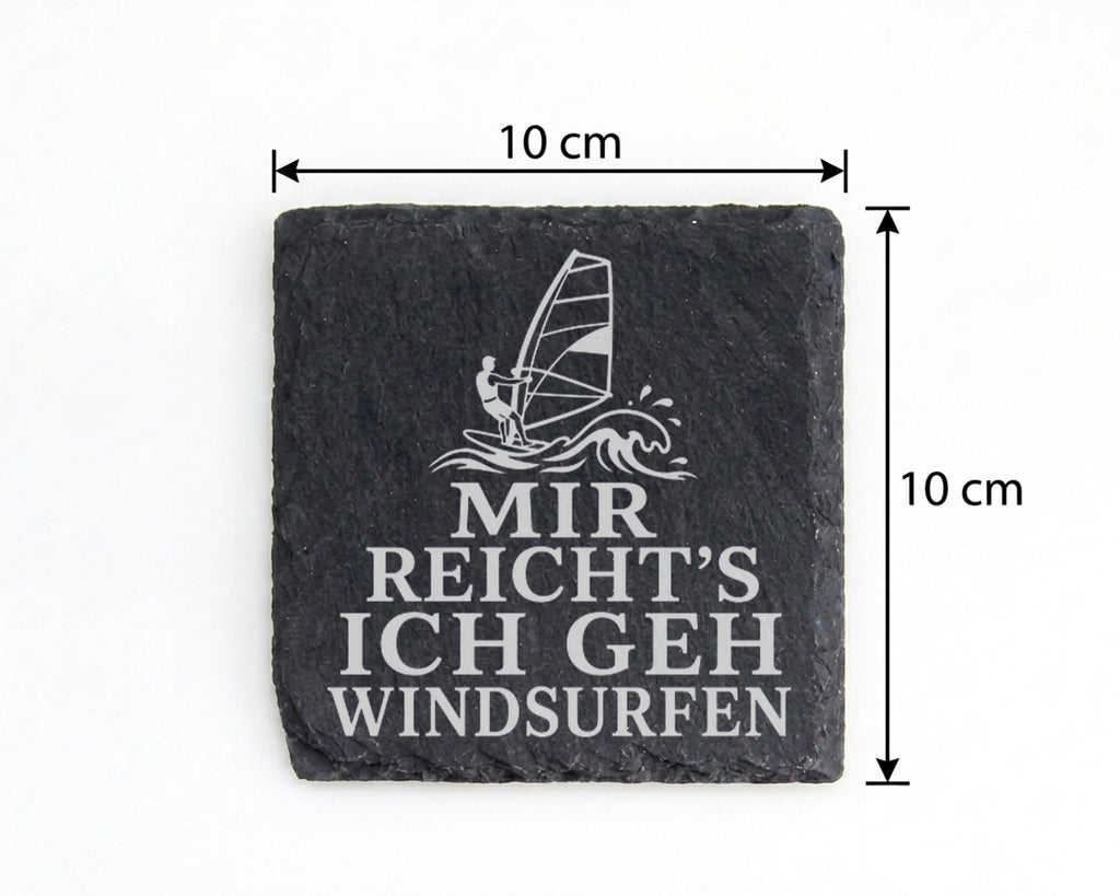 Schiefer Untersetzer Mir reichts ich geh windsurfen - Geschenk für Win – Bild 4