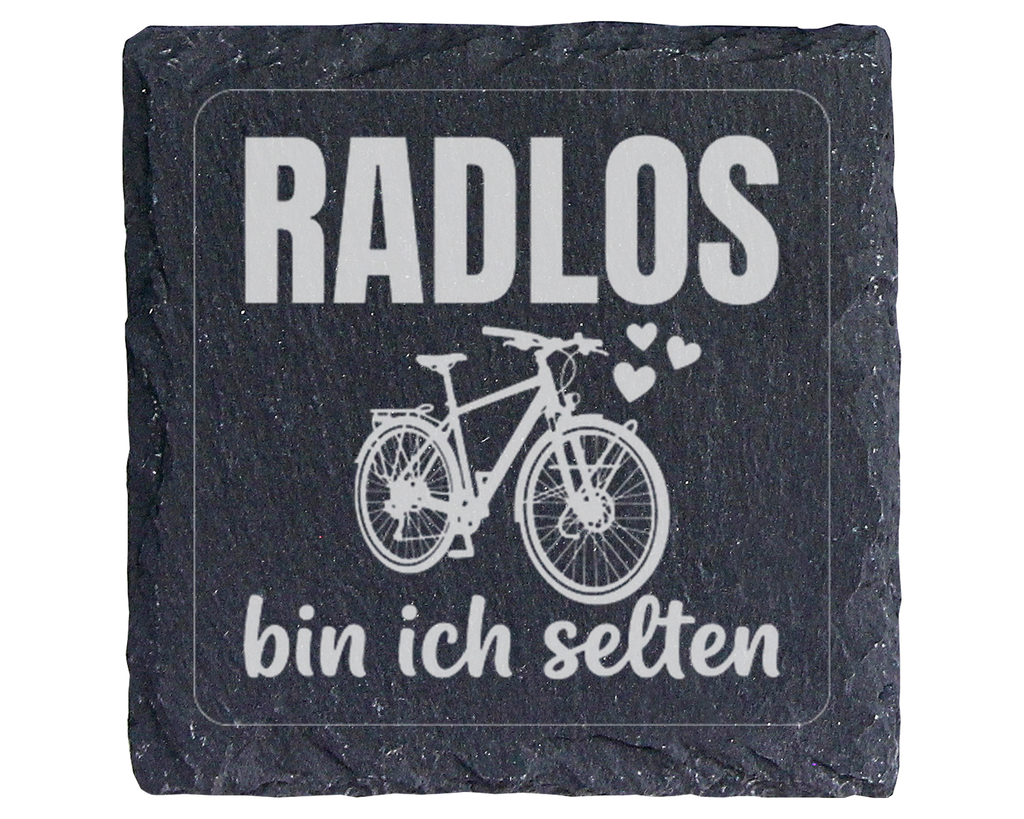 Fahrrad Untersetzer Schiefertafel, RADLOS bin ich selten Geschenk, Ges – Bild 1