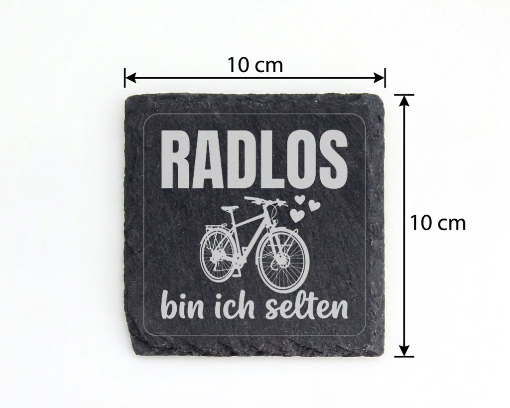 Fahrrad Untersetzer Schiefertafel, RADLOS bin ich selten Geschenk, Ges – Bild 4