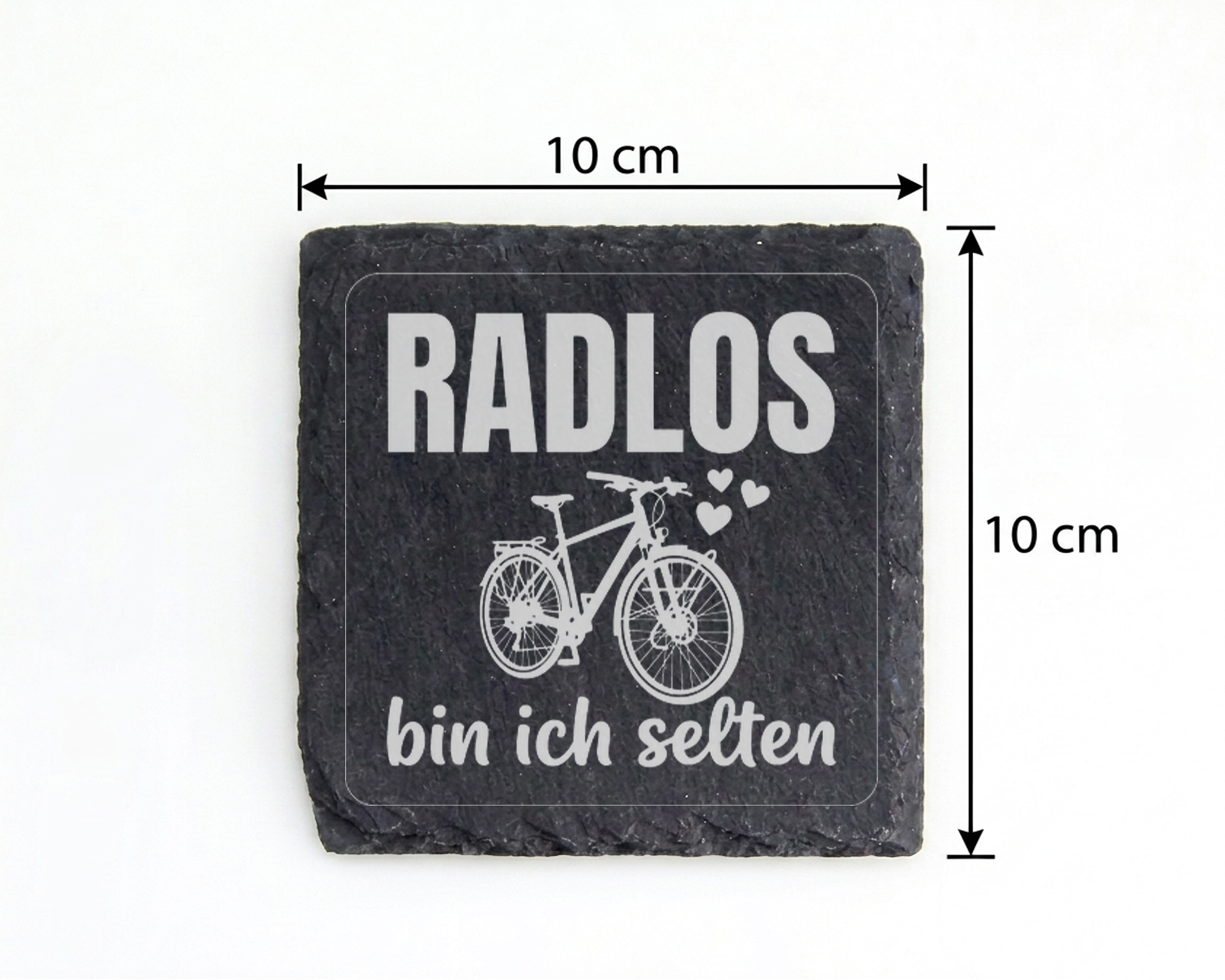 Fahrrad Untersetzer Schiefertafel, RADLOS bin ich selten Geschenk, Ges – Bild 4