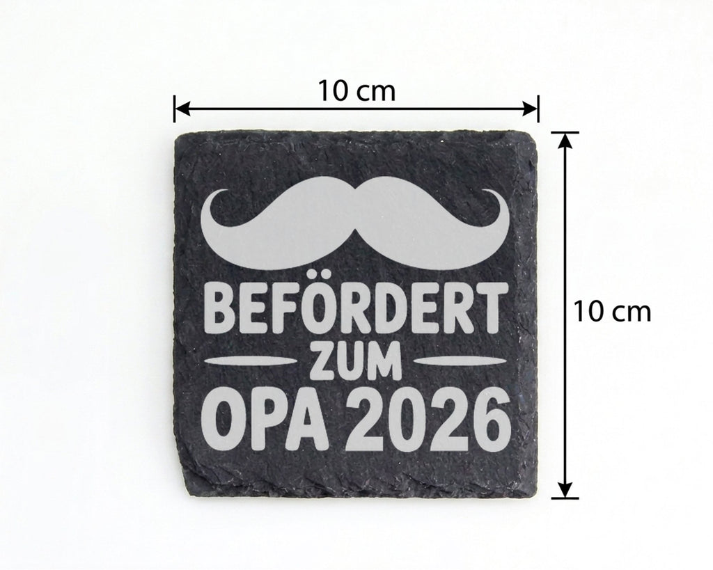 Schiefer Untersetzer Opa 2026 Beförderung Schnurrbart - Geschenk für w – Bild 4