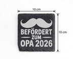 Schiefer Untersetzer Opa 2026 Beförderung Schnurrbart - Geschenk für w – Bild 4