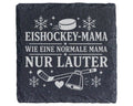 Schiefer Untersetzer Eishockey Mama wie eine normale nur lauter - Gesc – Bild 1