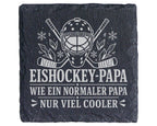 Schiefer Untersetzer Eishockey Papa wie ein normaler nur viel cooler - – Bild 1