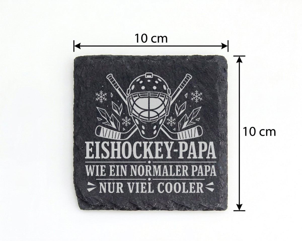 Schiefer Untersetzer Eishockey Papa wie ein normaler nur viel cooler - – Bild 4