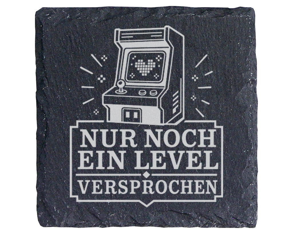 Schiefer Untersetzer Nur noch ein Level versprochen - Lustiges Geschen – Bild 1