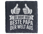 Schiefer Untersetzer So Sieht Bester Papa Welt Aus - Geschenk Für Väte – Bild 1