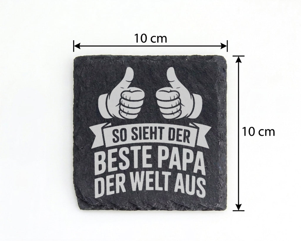 Schiefer Untersetzer So Sieht Bester Papa Welt Aus - Geschenk Für Väte – Bild 4