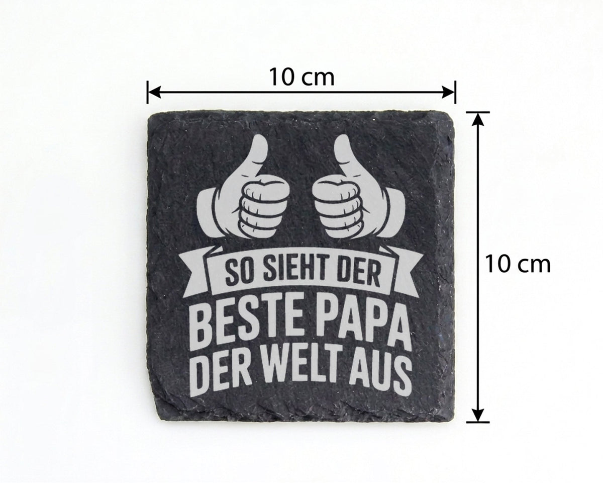 Schiefer Untersetzer So Sieht Bester Papa Welt Aus - Geschenk Für Väte – Bild 4