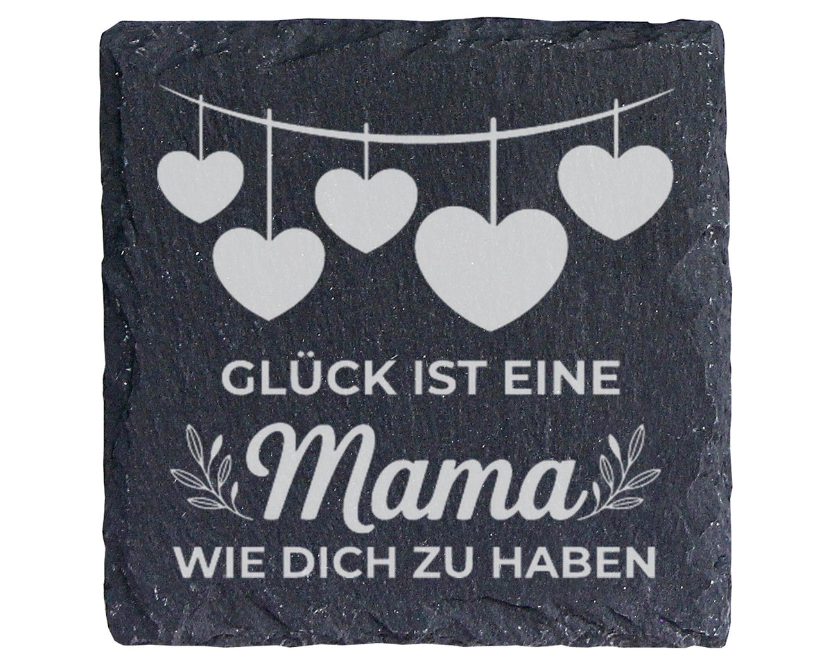 Schiefer Untersetzer Glück Ist Eine Mama Wie Dich Zu Haben - Geschenk  – Bild 1