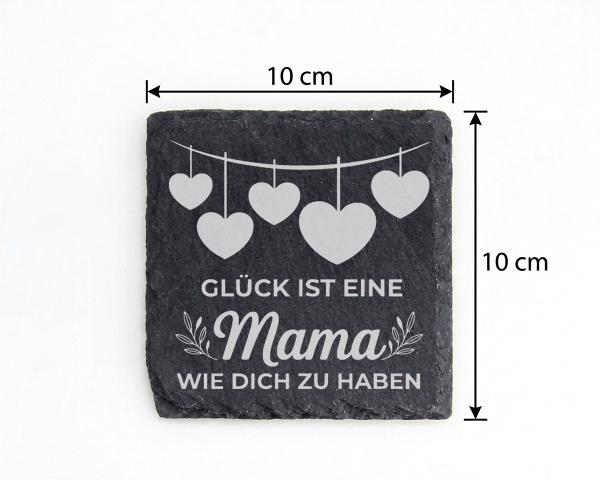 Schiefer Untersetzer Glück Ist Eine Mama Wie Dich Zu Haben - Geschenk  – Bild 4