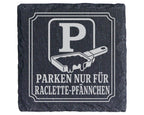 Parken nur für Raclette-Pfännchen - Untersetzer aus Schiefer - Hitzesc – Bild 1