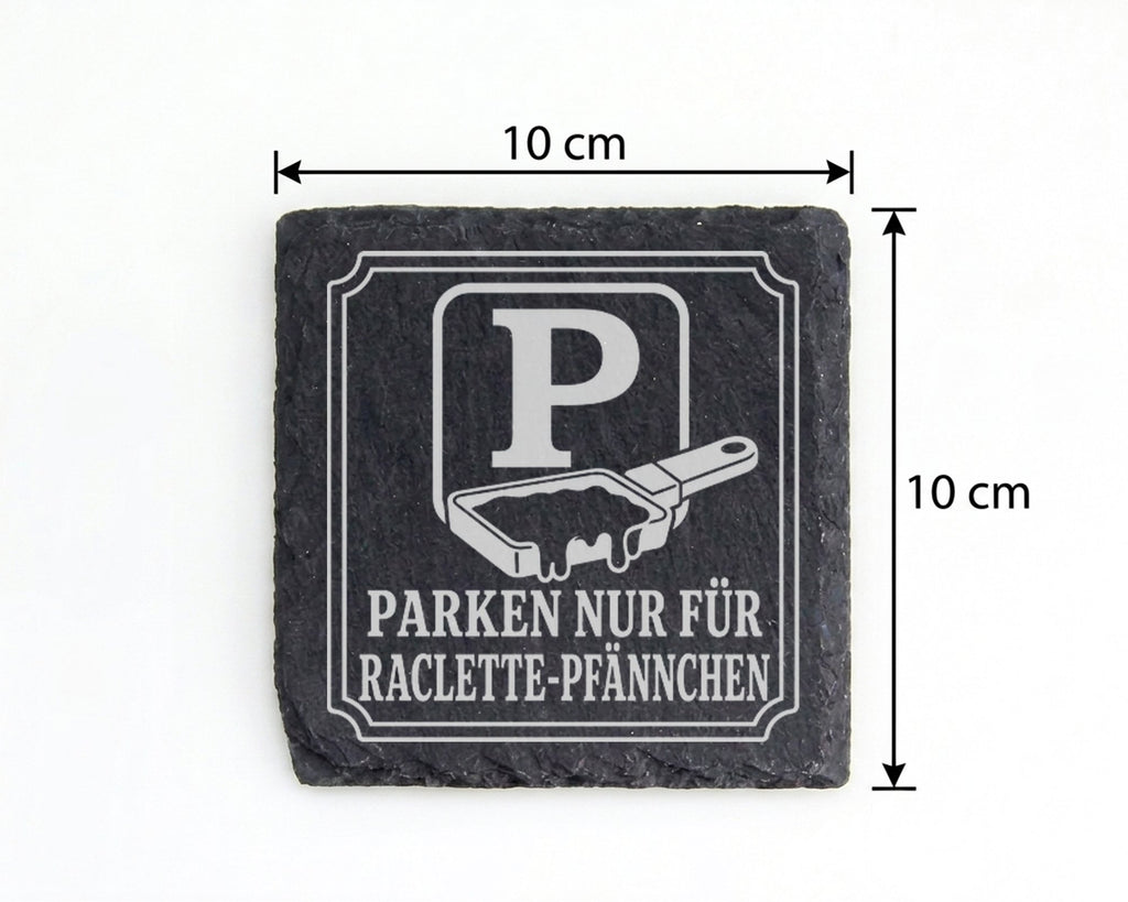 Parken nur für Raclette-Pfännchen - Untersetzer aus Schiefer - Hitzesc – Bild 4