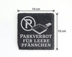 Parkverbot für leere Pfännchen - Raclette Untersetzer aus Schiefer - H – Bild 4