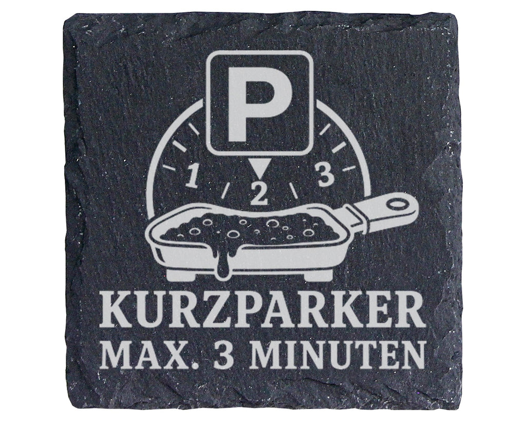 Kurzparker max. 3 Minuten - Raclette Untersetzer aus Schiefer - Pfännc – Bild 1