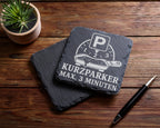 Kurzparker max. 3 Minuten - Raclette Untersetzer aus Schiefer - Pfännc – Bild 5